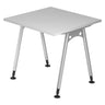 Scrivania grigia ATOS 8 S con piano quadrato e quattro gambe argentate di hjh OFFICE PRO