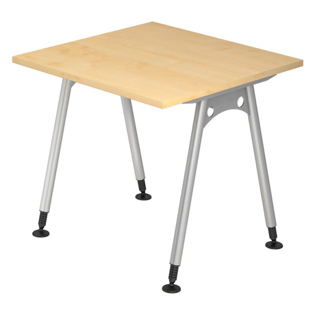 Scrivania regolabile in altezza ATOS 8 S effetto acero con gambe in metallo argento di hjh OFFICE PRO