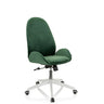 Sedia Home Office AVEA con rivestimento in velluto verde e base bianca su ruote di hjh OFFICE