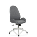 Sedia Home Office AVEA I con rivestimento in tessuto grigio e base bianca su ruote di hjh OFFICE