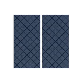 Elemento acustico da parete blu AWPX10 con cuciture a diamante come Accessori di hjh OFFICE PRO