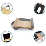 Supporto per laptop COMFILAP in bambù con maniglia grigia, tappetino per mouse e poggia polsi di hjh OFFICE