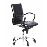 Poltrona professionale PARMA 10 nera con cuciture trasversali e base lucida a cinque ruote di hjh OFFICE – vista a 360° (vista frontale a tre quarti 60°)