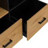 Cassetti aperti con maniglie nere del classificatore AMIO H in nero e rovere di hjh LIVING