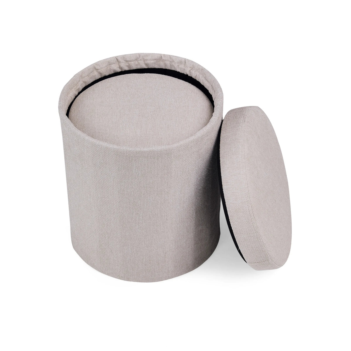 Tavolino Nestup 1 aperto con spazio portaoggetti integrato e coperchio rimovibile in grigio chiaro di hjh LIVING
