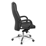 Sedia girevole XXL G 300 nera con trapuntatura, braccioli e base a cinque ruote di hjh OFFICE – vista a 360° (profilo laterale 100°)