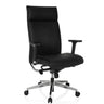 Poltrona professionale CURYO in nero con base a stella in metallo lucido e braccioli imbottiti di hjh OFFICE