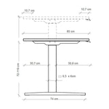Disegno tecnico del tavolo scrivania regolabile elettricamente in altezza XMKA 19 G di hjh OFFICE PRO