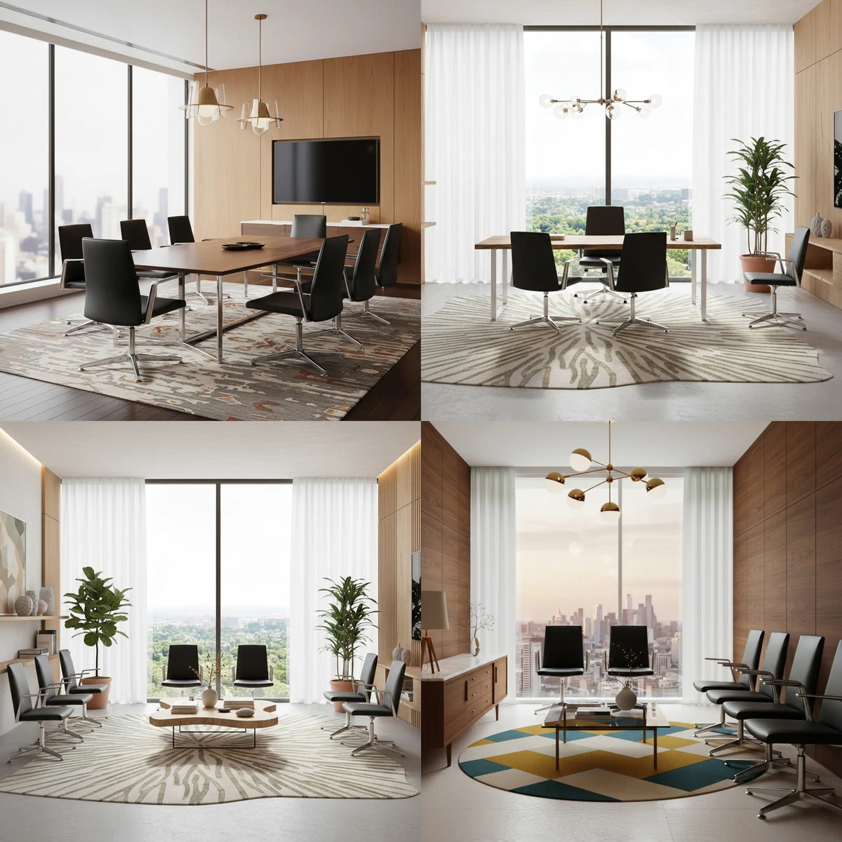 Sedie visitatore nere AMBASSADO V in diverse sale conferenze e riunioni moderne di hjh OFFICE