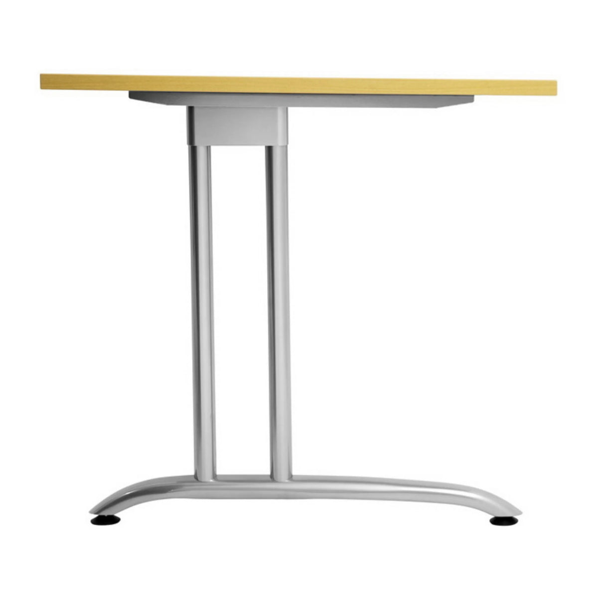 Struttura della scrivania BELA 2E S con base in metallo argentato e piano chiaro di hjh OFFICE PRO