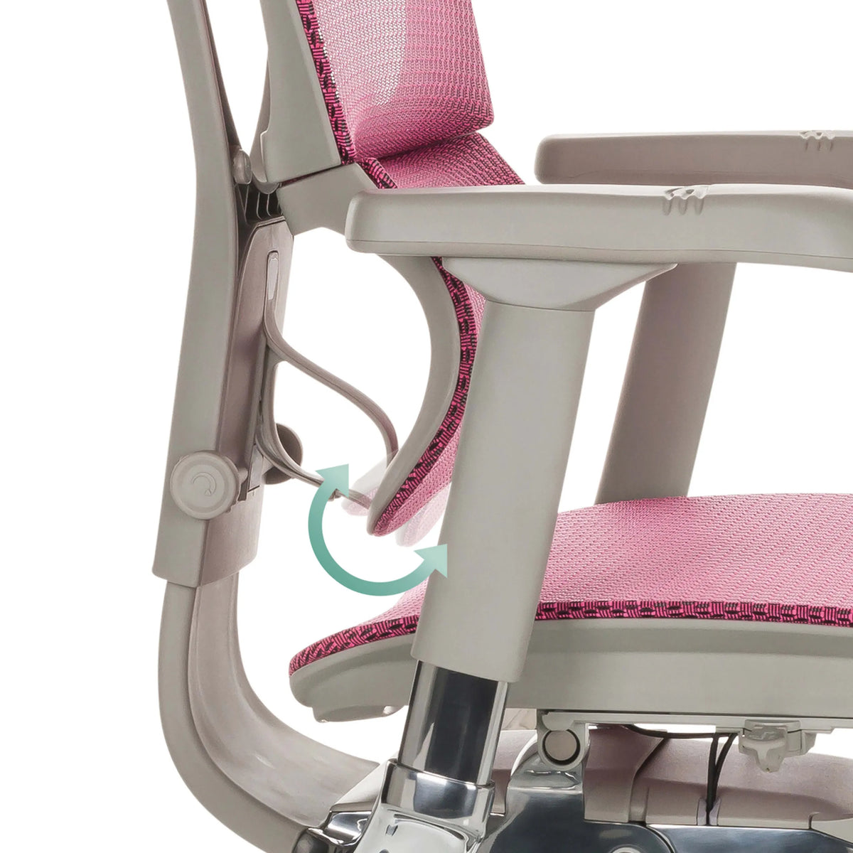 Meccanismo regolabile del bracciolo della poltrona di lusso ERGOHUMAN SLIM G GEN2 in rosa di hjh OFFICE