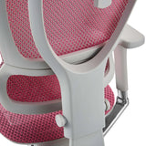 Rivestimento in rete rosa e struttura in plastica bianca della poltrona di lusso ERGOHUMAN SLIM G GEN2 di hjh OFFICE