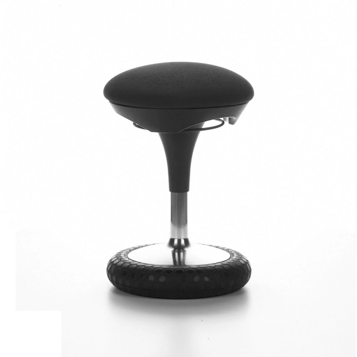 Ausilio per la posizione eretta SITNESS 20 nero con seduta imbottita e base rotonda di Topstar – vista a 360° (vista frontale a tre quarti 40°)