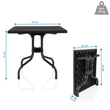 Disegno tecnico del Tavolo pieghevole TRAVANO T1 di 79 × 79 cm e un'altezza di 73 cm di hjh LIVING