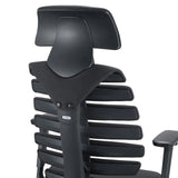 Schienale e poggiatesta della sedia da ufficio professionale ERGO LINE II PRO in tessuto nero di hjh OFFICE