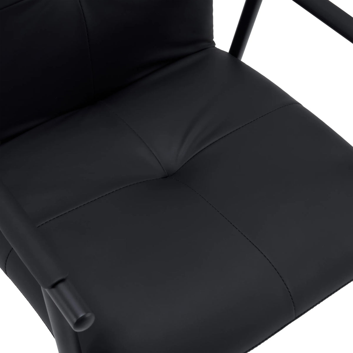Rivestimento in ecopelle nera della seduta della sedia imbottita Lifea Flex di hjh LIVING