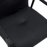 Rivestimento in ecopelle nera della seduta della sedia imbottita Lifea Flex di hjh LIVING