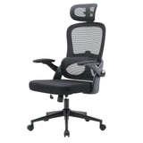 Sedia da ufficio professionale MC102C-M101 nera con schienale in rete, poggiatesta e braccioli di Sihoo