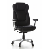 Poltrona professionale EMBASSY 200 nera con braccioli e base a cinque ruote di hjh OFFICE – vista a 360° (vista frontale 20°)