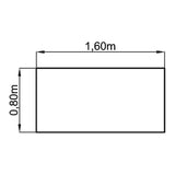 Disegno tecnico della scrivania XTRA XB 16 GC di 1,60 x 0,80 m di hjh OFFICE PRO