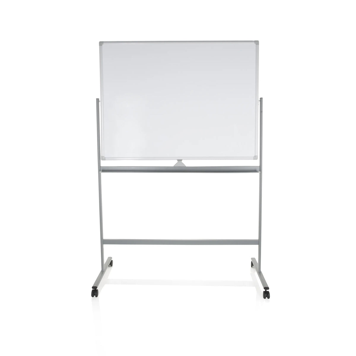 Lavagna bianca MULTIBOARD I bianca con struttura argentata e ruote di hjh OFFICE – vista a 360° (vista frontale 0°)