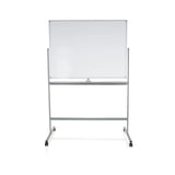 Lavagna bianca MULTIBOARD I bianca con struttura argentata e ruote di hjh OFFICE – vista a 360° (vista frontale 0°)
