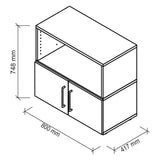 Disegno tecnico del mobile base FlexWall di 800 × 417 mm di hjh OFFICE PRO