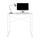 Scrivania bianca EASY UP H I con rinforzo a X e accessori di hjh OFFICE