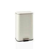 Cestini Clean 1 beige con apertura a pedale e coperchio piatto di hjh OFFICE – vista a 360° (vista frontale 15°)
