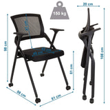 Disegno tecnico della Sedia pieghevole PRIORITY II con un'altezza di 98 cm e una portata di 150 kg di hjh OFFICE