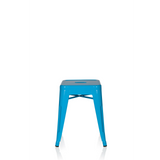 Sgabello bistro VANTAGGIO azzurro con seduta quadrata e traverse di hjh OFFICE – vista a 360° (vista frontale 0°)