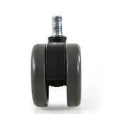 Rotelle doppie per sedia 5x ROLO FREE 11mm/65mm in nero per pavimenti duri con perno in metallo di hjh OFFICE