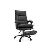 Poltrona Home Office RELAX CL 200 nera in ecopelle con base a stella e cinque ruote di MyBuero – vista a 360° (vista frontale 20°)