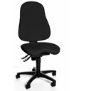Sedia da ufficio professionale BALANCE 400 nera con rivestimento in tessuto e base a stella con ruote di Topstar