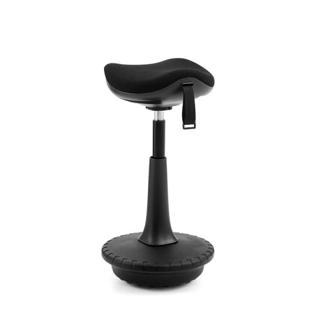 Ausilio per la posizione eretta Balance Sit Ergo nero con seduta imbottita e base rotonda di hjh OFFICE