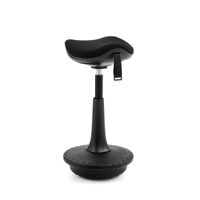 Ausilio per la posizione eretta Balance Sit Ergo nero con seduta imbottita e base rotonda di hjh OFFICE