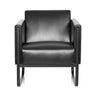 Poltrona imbottita nera BALI BLACK con rivestimento liscio e braccioli integrati di hjh OFFICE