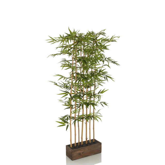Piante artificiali verdi BAMBUS I a forma di bambù con vaso marrone scuro di hjh OFFICE