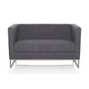 Sofà lounge BARBADOS grigio scuro a due posti con struttura in metallo di hjh OFFICE