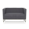 Sofà lounge BARBADOS grigio scuro a due posti con struttura in metallo di hjh OFFICE