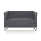 Sofà lounge BARBADOS grigio scuro a due posti con struttura in metallo di hjh OFFICE