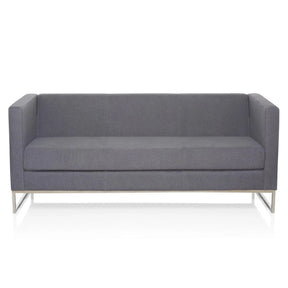 Sofà lounge BARBADOS grigio scuro a tre posti con struttura sottile in metallo di hjh OFFICE