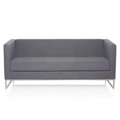 Sofà lounge BARBADOS grigio scuro a tre posti con struttura sottile in metallo di hjh OFFICE