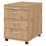Cassettiera sottoscrivania BARI 1606 effetto rovere frassino con quattro cassetti e maniglie a ponte di hjh OFFICE PRO