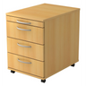 Cassettiera su ruote BARI 1606 in plastica color faggio con quattro cassetti e maniglie a ponte di hjh OFFICE PRO