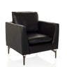 Poltrona Lounge BAVERO nera in ecopelle con gambe metalliche di hjh OFFICE