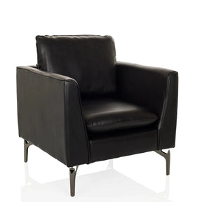 Poltrona Lounge BAVERO nera in ecopelle con gambe metalliche di hjh OFFICE