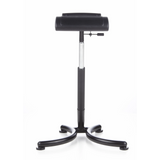 Ausilio per la posizione eretta TOP WORK 30 nero con seduta imbottita e base a quattro razze di hjh OFFICE – vista a 360° (vista frontale 0°)