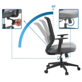Schienale reclinabile a 90 gradi e regolazione dell'altezza della Sedia Home Office Sedito di hjh OFFICE
