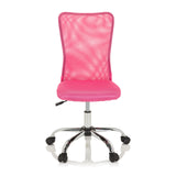 Sedia girevole per bambini KIDDY NET I rosa con schienale in rete e base a cinque ruote di hjh OFFICE – vista a 360° (vista frontale 0°)